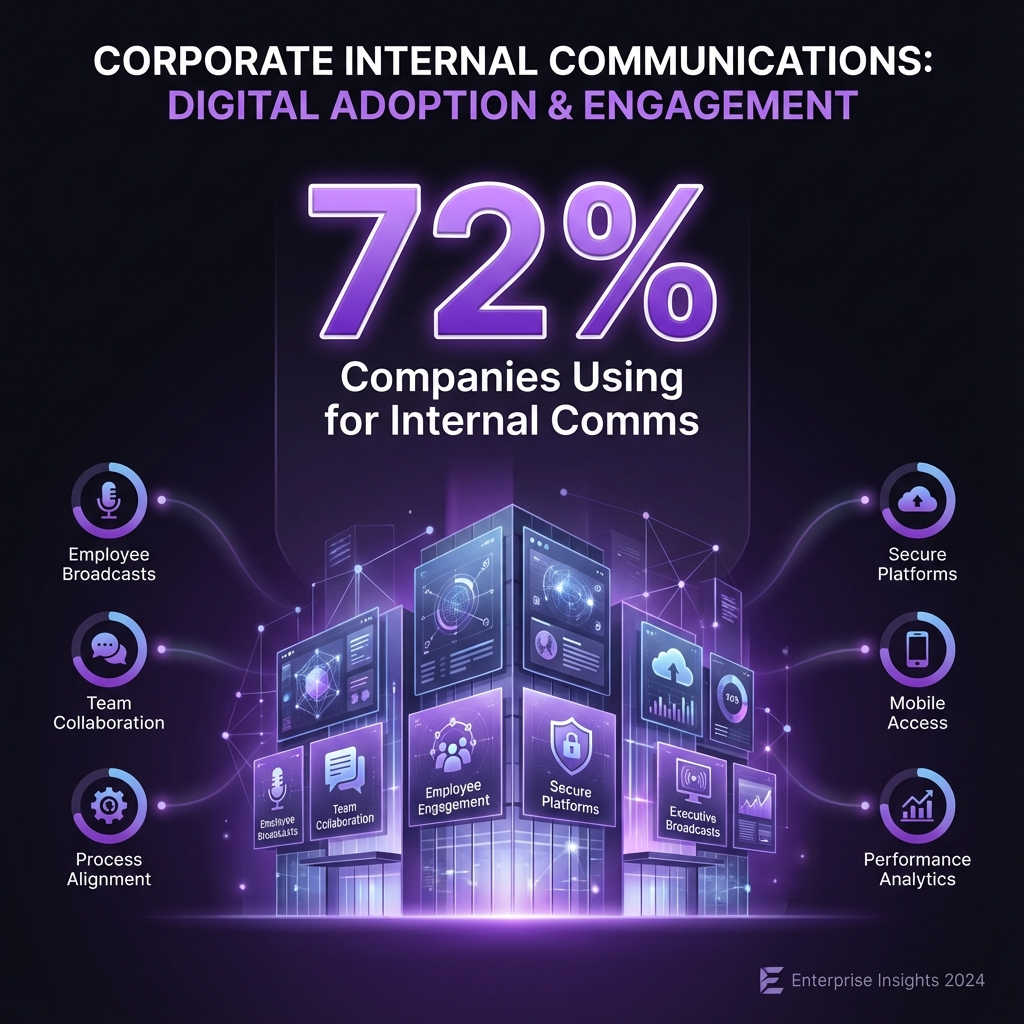 72% of companies use digital signage for internal communications