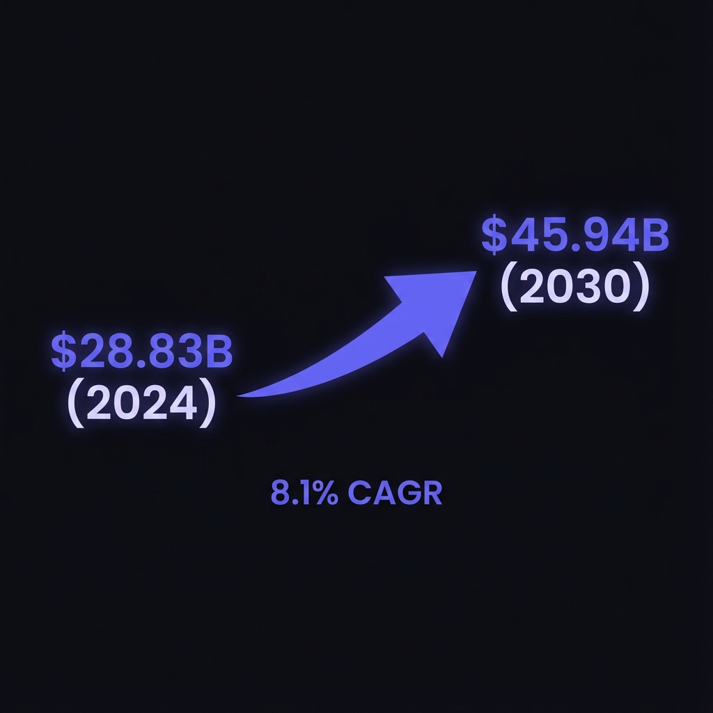 Global digital signage market size $28.83B in 2024 growing to $45.94B by 2030