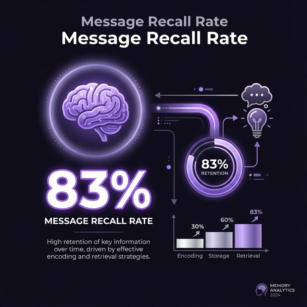 Digital signage 83% message recall rate infographic
